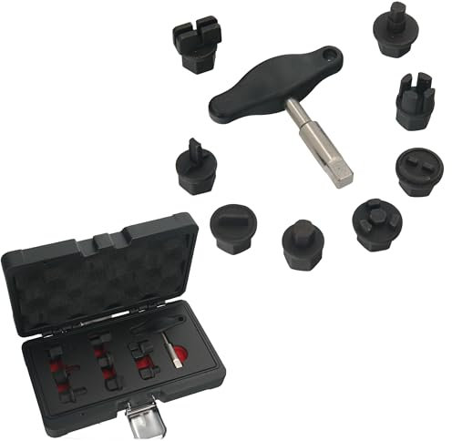 GEPCO 3/8 Öldienst-Spezialprofil-Satz für Kunststoff-Ölablassschrauben 9-TLG kompatibel mit BMW, DAF, Ford, GM, Man, Mercedes-Benz, PSA und VAG