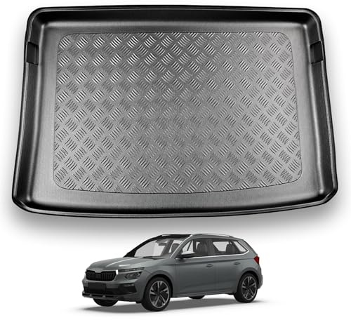 NOMAD Boot Liner Mat for Skoda Kamiq 2019+ [Adjustable boot floor] | Tailored PE Car Boot Protector Tray, Waterproof Raised Edge Trunk Mat, Easy Clean Cargo Floor Liner