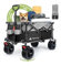 HIKENTURE Bollerwagen Faltbar 135L, Faltbarer Bollerwagen 150KG Belastbar, Transportwagen Klappbar mit Breiten Reifen, Klappbarer Handwagen mit Bremen, Faltbollerwagen Einkaufstrolley Schwarzgrau