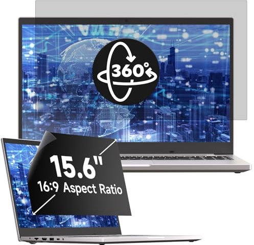 Mamol 360° Filtre de Confidentialité 15.6 Pouces 16:9, Plein Angle Anti Espion Écran de Confidentialité, Compatible avec Ordinateur Portable (345mm*194mm)