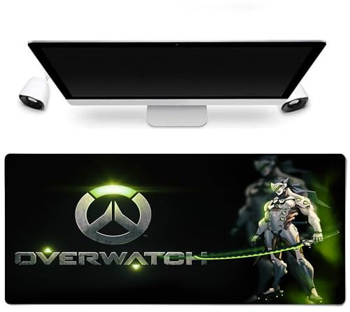 Genji Grand Tapis de Souris Overwatch – 900x400mm, Surface Imperméable, Base Antidérapante, Bords Cousus Robustes pour Joueurs & Professionnels