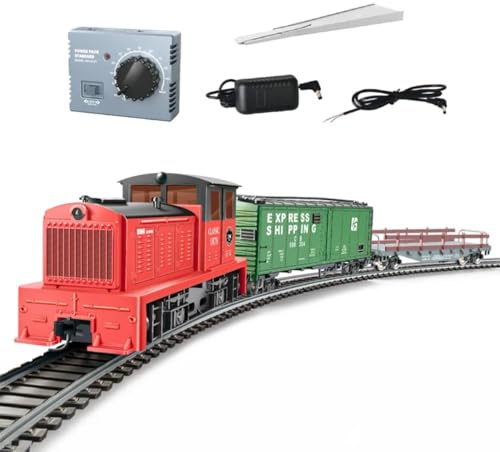 BrightBud Retro Dampflok Modell Bausteine, 1:87 HO Dampflok DDT Eisenbahnmodell-Set mit Schienen, Dampfzug Modell, Amerikanische Dampflok, Lokomotive Set Eisenbahn für Erwachsene