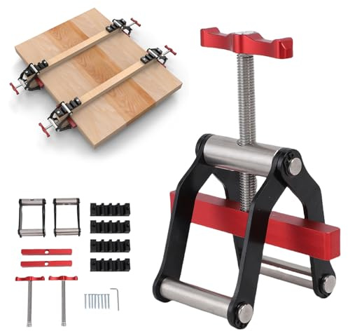 Jectse 4 Way Pressure Clamp, Aluminum Alloy Clamping Tool for Wood Panel Corner, Woodworkers Furniture Making for Holding Panels and Cabinet Doors