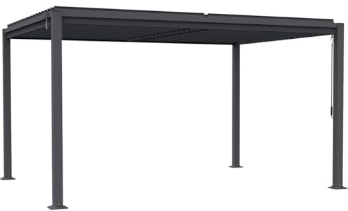 Habitat et Jardin Pergola bioclimatica autoportante con Lame orientabili Howard - 3 x 4 m - Gris