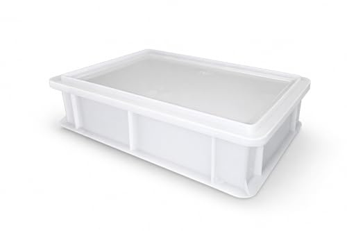 Deckmann 1 Pizzaballenbox + 1 Deckel | Standardgröße 41x31x11cm | Made in Italy | Gärbox, Teigwanne für Pizzateig | Teigbox für Pizzaballen, Pizzateigbehälter
