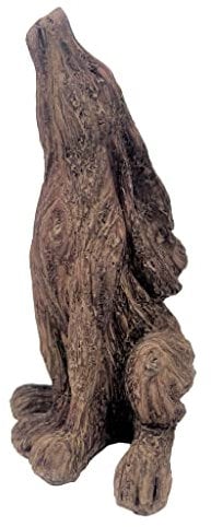 HH Home Hut Garden Ornaments Outdoor Sculpture Hare Rustic Wood Effect - Weatherproof and Waterproof Eye - Catching Rabbit Driftwood Animal Lawn Statue Outdoor Indoor Decor 21cm High