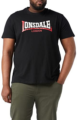 Lonsdale Herren T-Shirt Normale Passform Two Tone, Black 4XL, 113170