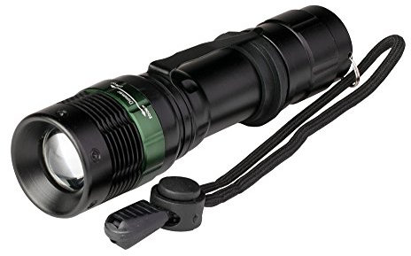POLY POOL PP3152 Linterna LED Portátil 3W ALUPRO Linterna Mini LED 3 Luminosidad Luz Emergencia o Trabajo de Bolsillo de Aluminio Capacidad 150 m con Fuego Regulable- Lámpara de Batería + Cordón