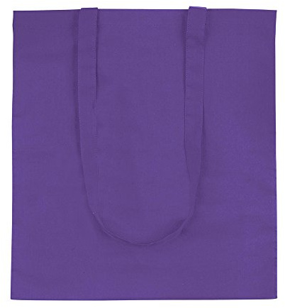 eBuyGB Shoulder Bag Natural Eco Friendly Tote Cotton Shopper - Ideal for Printing, Purple, Pack of 10