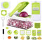 Mandoline 13 en 1 Multifonction Professionnelle Couper les Legumes Fruit,7 Lames Différentes Couteau en Acier Inoxydable Interchangeables Utilisation,Slicer pour Fromage,Concombre,Oignons,Tomates