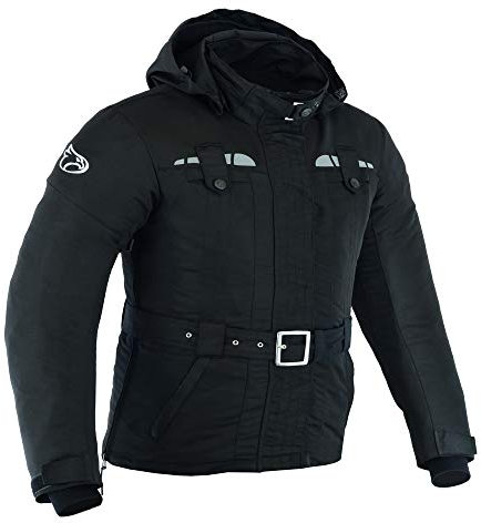 Jet Motorradjacke Damen Mit Protektoren Textil Leicht Wasserdicht Winddicht TASLAN (XL (EU 42), Schwarz)