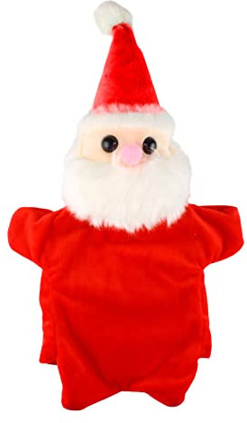 Larcele Niedlichen Plüsch Handpuppe weichen Stofftier Spielzeug (SO-34 Weihnachtsmann-Rote Kleidung)