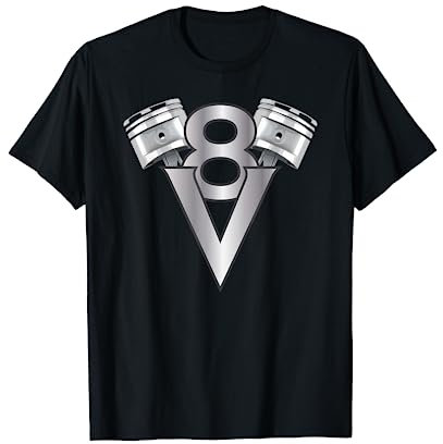 V8 Zylinder Motor Motiv Design für Tuning und Autofans T-Shirt