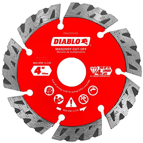 Diablo DMADST0400 4 in. Diamond Segmented Turbo Cut-Off Discs for Masonry