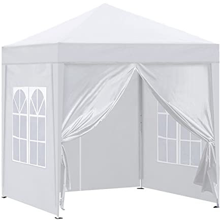 TUKAILAI Tonnelle de 2 x 2 m, étanche, stable, résistante à l'hiver, avec 4 panneaux latéraux, pliable pop-up en hauteur, protection UV 50+, pliable, avec sac de transport