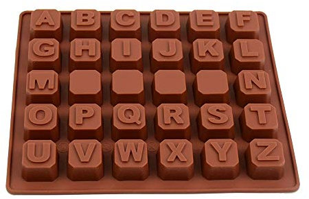 Silicone Alphabet Mould 30 Bricks Names Letter Word Chocolate Candy Mold Sweet Decorating Sweet Cavity Gum Gummy Candy Sugar Craft Icing Baking Oven Freezer Proof