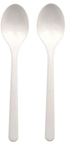 Haval Löffel, Bio-PP 18,5 cm weiss extra stabil 96432 Mehrweglöffel wiederverwendbar, 50 Stück