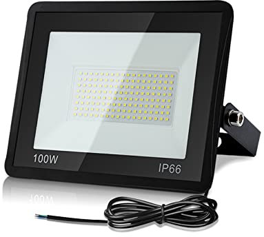 Lospitch LED Strahler Außen, LED Flutlicht 100W 8500LM Superhell 3000K Warmweiß,LED Außenbeleuchtung Scheinwerfer IP66 Wsserdichter,für Garten Garage Sportplatz Hotel