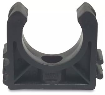 tecuro Rohrschelle 25 mm - schwarze PP Rohrschelle für PVC-U und Poolflex Rohre -temperaturbeständig bis 75°C, erweiterbar, RSPP - 25