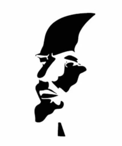 Autoaufkleber Persönlichkeit Lenin Russische Kommunistische Revolution PVC-Aufkleber Autoaufkleber Cool Black/Silber 7,5 Cm * 15,2 Cm