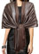 Gragengs Funken Metallic Pashmina Schals und Stola für Damen, Lange Party Tücher Einheitliche Farbe Zwei Töne,Braun/Silber