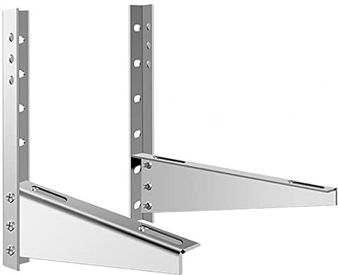 BOCbco Soporte de Montaje en Pared Exterior, Soporte de Unidad Exterior de Aire Acondicionado de Acero Inoxidable 304 Engrosado/2P