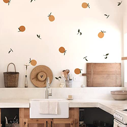funlife 84 Stück Wandaufkleber für Kinderzimmer Babyzimmer, selbstklebende PVC-Wandtattoo Wandsticker, Boho-Stil-Aufkleber für Mädchen Jungen Baby, Boho Orangen