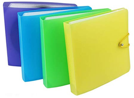 Leeadwaey Farbe zufällige Farbe 12/24 Fächer CD DVD VCD Album Halter Hülle Bluray Disc Ordner Aufbewahrungstasche Zufällige Farbe 24 Stück