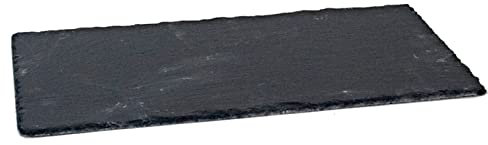 AC - Plato de Pizarra - Forma Rectangular - Platos Llanos de Piedra Natural para Servir Alimentos, quesos, Aperitivos - 20 x 13 cm