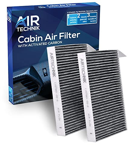 AirTechnik Filtro aria abitacolo CF25015 con carbone attivo | Adatto a Tesla Model 3 (2017-2021) e Model Y (2020-2021)