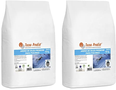 Tecno Prodist Arena DE Silex Premium para Piscinas (Saco 10 + 10 Kg) Granulometría 0,4 a 0,8 mm - Ideal para el Filtro de su Piscina