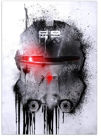 Displate Offiziell Star Wars MetallPoster Magnetische Befestigung Inklusive Lizenziert Bilder Hochwertiges Poster Star Wars - Helmets Graffiti - Echo Graffitti Helmet Poster 45 cm x 32 cm