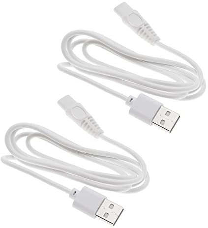 EMSea 2 STÜCKE USB Rasierer Ladekabel Kompatibel mit Finishing Touch Flawless Legs Rasierer Ersatz Damen Beine Rasierer Ladekabel 5V 1M Netzkabel Weiß