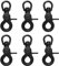 DOYUKY 6 Pieces Wirbel Schnappkarabiner, Zinklegierung Scherenkarabiner, Karabinerhaken mit Drehgelenk Klein, Schwarzer Robust Bolzen Karabiner, für Haustierschnallen Carabiner Gepäckschnalle