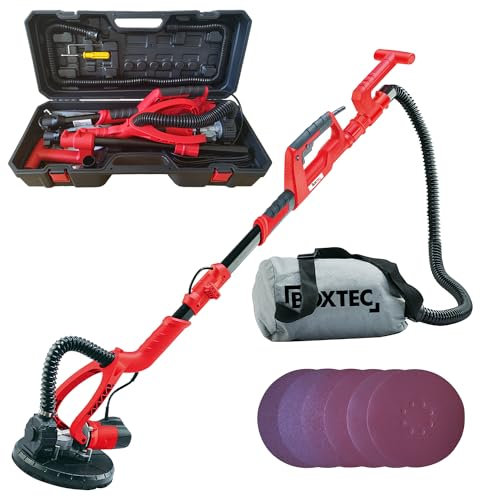 BOXTEC Trockenbauschleifer 225 mm Sanierungsschleifer Langhalsschleifer LHS im Koffer, 750 Watt, inkl. Schleifscheiben, Paketbestandteil:750W / 225mm / SET