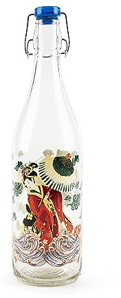 Excelsa Kimono Bouteille d'eau 1 Litre en Verre avec Joint