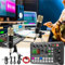 Kondensator Mikrofon, Mischpult Live-Soundkarte und Audio-Interface mit DJ-Mixer Effekten und Sprach Wechsler F998 Bluetooth Stereo Audio Mixer für Youtube Live Streaming PC Aufnahmestudio und Gaming