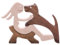 NyxSeat 1 Stück Niedliche Hundestatue Aus Holz, Heimdekoration Für Hunde, Niedliche Haustierskulptur, Dekoartikel Aus Holz, Ideales