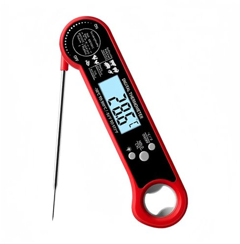 Termometro di carne con sonda pieghevole, Digital Instant Read Food Termometro Impermeabile & Instant Read per Cucina Cibo Cottura Liquido Candy