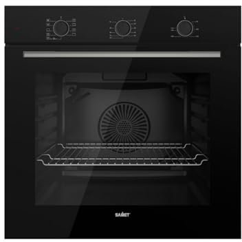 Samet, Forno Multifunzione Pales con Friggitrice ad Aria Integrata, Colore Nero, Classe A, Capacità 78 Litri, con Ventola Turbo e Timer Meccanico, Compresi 1 Vassoio e 1 Griglia, 59x57x59,5 cm