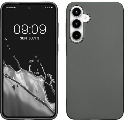 kwmobile Case kompatibel mit Samsung Galaxy A35 Hülle - Schutzhülle aus Silikon metallisch schimmernd - Handyhülle Metallic Grau