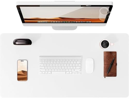 NVYRFS Large Size Leather Desk Pad Protector Office Desk Mat Large Mouse Pad Non-Slip PU Leather Desk Blotter Laptop Desk Pad(Black,60x35 cm)