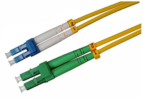 CONBIC® LWL Glasfaser-Kabel – OS2, Singlemode, gelb, LC/APC auf LC/UPC Stecker, Duplex 9/125, G.652D LSZH 2m Enterprise Edition