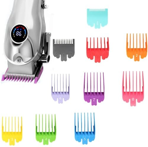 Haarschneidemaschinen-Schutz-Set, farbcodierte Führungskämme, Ersatz-Scheraufsätze für präzises Haarschneiden, passend für die meisten Haarschneidemaschinen, Größen 1,5-25 mm, 10-teilig