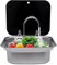 RV Camping Spüle Bausatz, Rechteckig Küche Edelstahlspüle mit Deckel, Handwaschbecken für Wohnmobile, Kleine Küchen, Bars, Hotels, Cafés (mit Wasserhahn)
