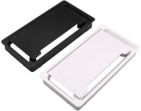 HFGDRH KabeldurchfüHrung Schreibtisch, Abs Kabelloch Deckt Base Rechteck Tabelle Kabelauslass Computertisch Tülledrahtschutz Organizer Möbel Hardware(White)