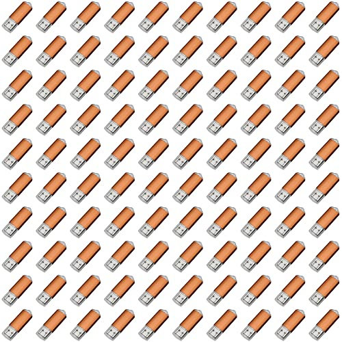 Yaxiny Lot de 100 clés USB 2.0 de 4 Go - Orange