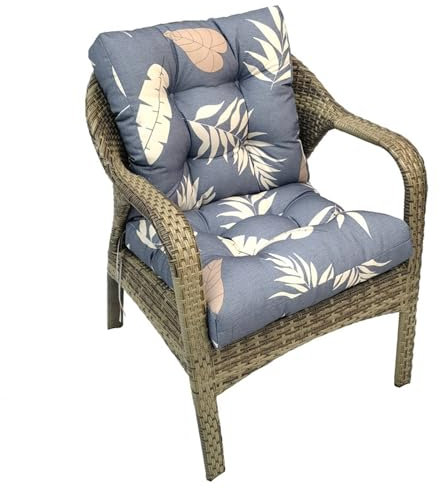 VNHGNHG Hochlehnen-Kissen für Außensessel - wasserdichte Garten-Sitzkissen mit verstellbaren Schnallen, dick und komfortabel für Schaukelstühle & Gartengeräte (42x21 Zoll)