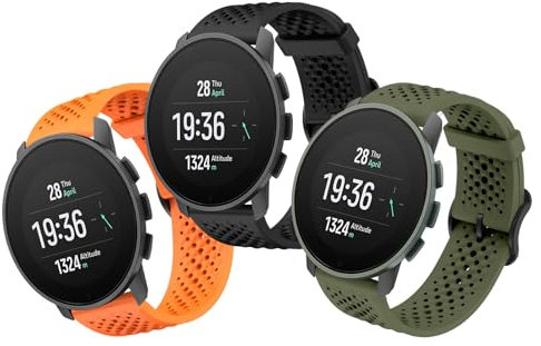 OUTPUTBT Silicone Bracelet 22mm Compatible avec Suunto 9 Peak/9 Peak Pro/5 Peak/Race 49mm/Race S 45mm Sport Remplacement pour SUUNTO Vertical/Ocean Bracelets pour Homme Femme