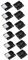 Lurrose 3 ensembles Roulette De Porte Coulissante En Plastique Noir Pour Roulettes De Porte D'Armoire Coulissante De Porte De Placard Coulissante Guide Au Sol Porte 4 pièces * 3